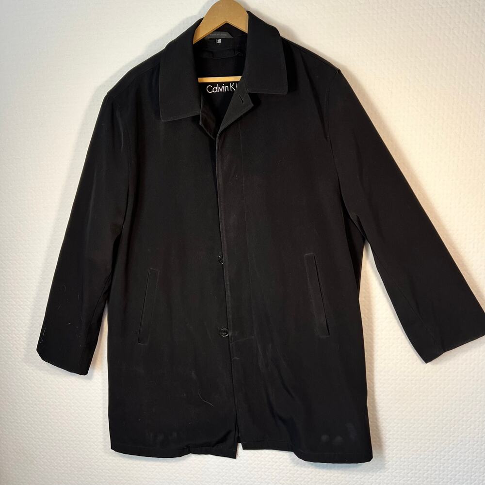 Calvin Klein Mens Raincoat Removable Double Layer Wool Zip Liner 38R